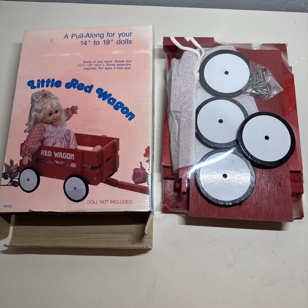 New In Box Vintage Rare Toys Little Red Wagon 1984 By Cardinal For Dolls 14"-18"